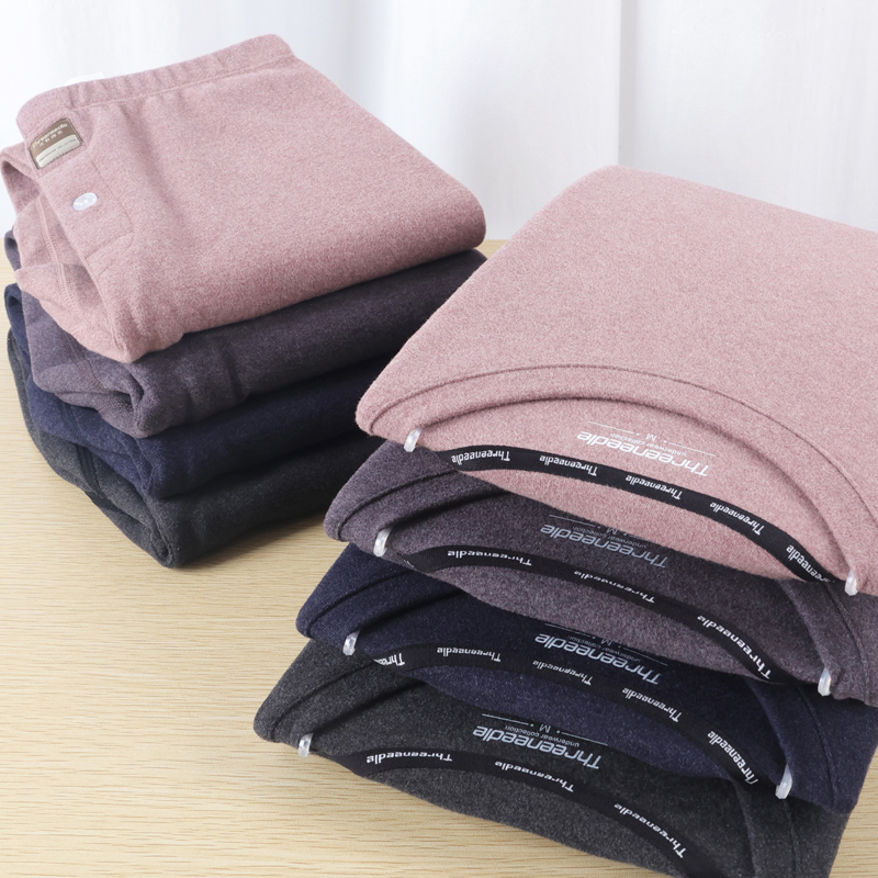 三针舒绒棉加厚保暖内衣男套装