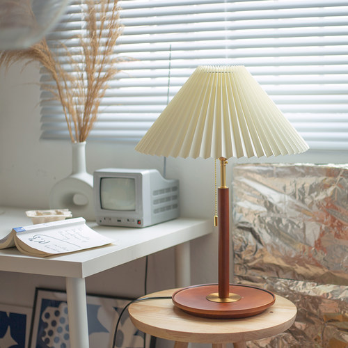 实木复古文艺床头书桌客厅台灯