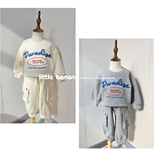 韩国代工厂童装 套装 男女童春秋新款 卫裤 纯棉毛圈卫衣工装 不打折