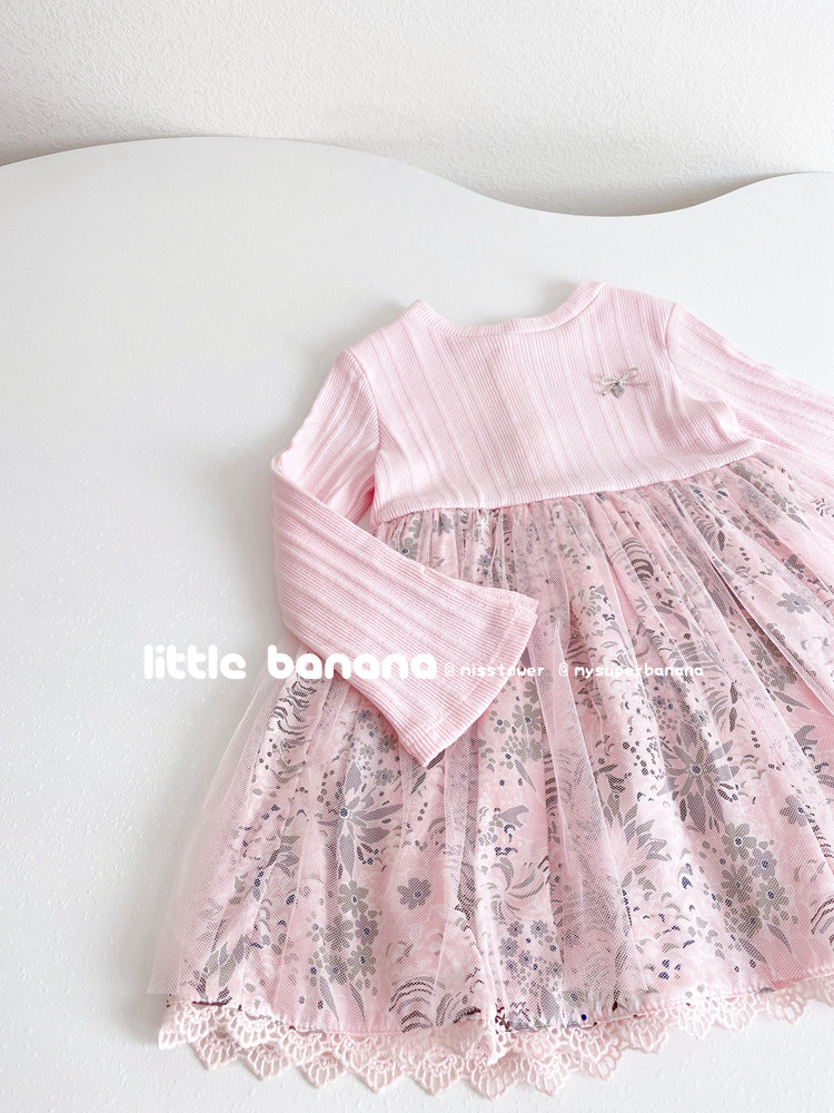 不打折韩国女童宝宝春秋针织拼接长袖喇叭袖胸花碎花纱裙连衣裙,童装/婴儿装/亲子装,连衣裙,淘宝优惠券,粉丝福利购,淘宝优惠卷