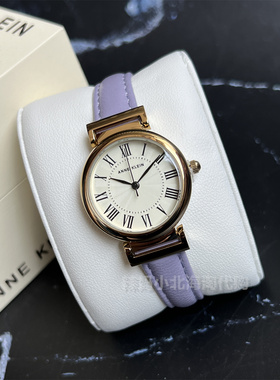 现货美国Anne klein 气质薰衣草紫色皮带女士石英手表学生新款