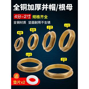 全铜六角帽和及后盖环通板螺母螺母锁紧螺母水箱接头46点根母螺紧