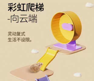 它适仓鼠彩虹爬梯金丝熊多居室平台楼梯透明家具玩具浴室造景用品