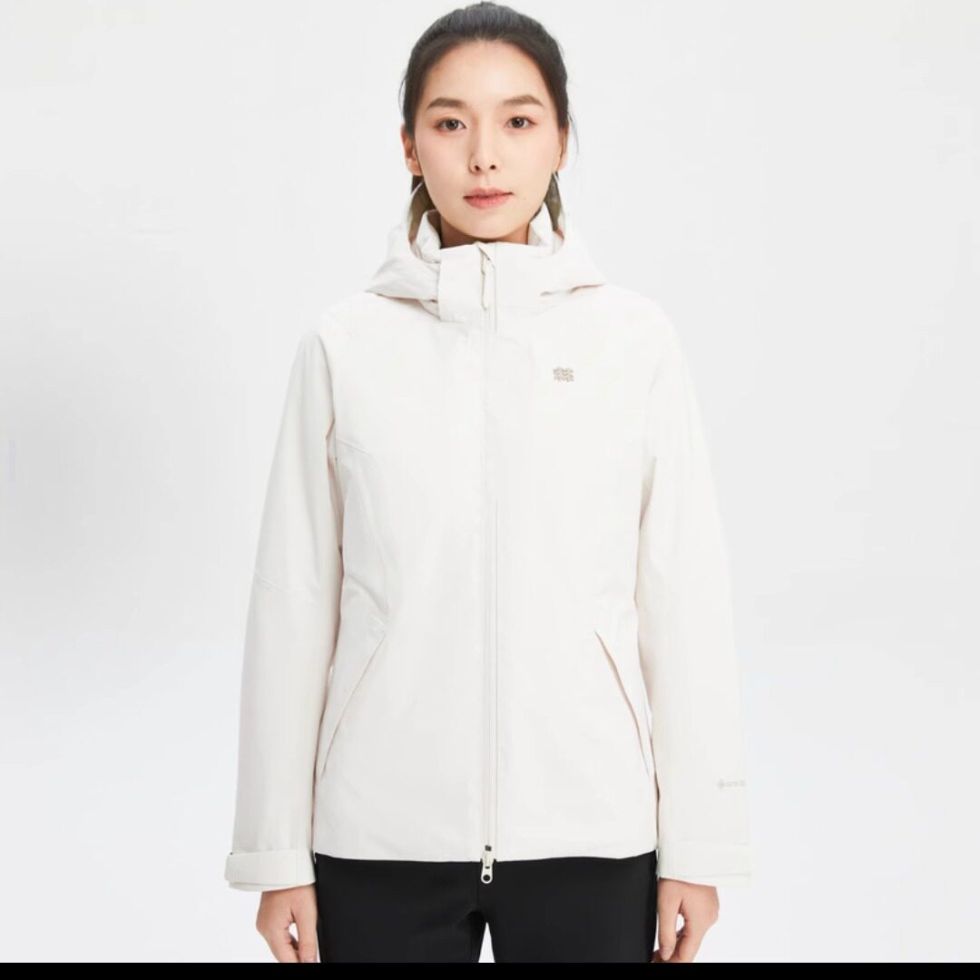 KOLON SPORT可隆女士轻量防泼水防风透湿鹅绒夹克户外连帽羽绒服