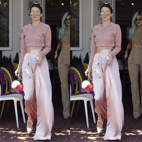 高腰缎面休闲长裤阔腿裤