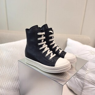 欧美暗黑风RO高帮厚底3cm高跟男鞋 牛皮内增高女休闲靴子运动情侣