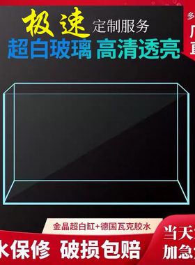 金晶超白鱼缸定制客厅长方形桌面高清小型龙鱼缸订做透明玻璃鱼缸