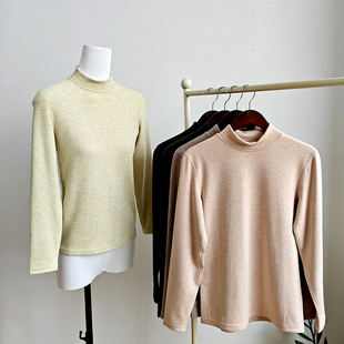 330克羊毛蚕丝德绒半高领保暖内衣发热打底无痕秋冬秋衣双面磨毛