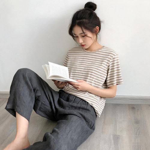 有机棉纯棉薄款短袖t恤女士薄款