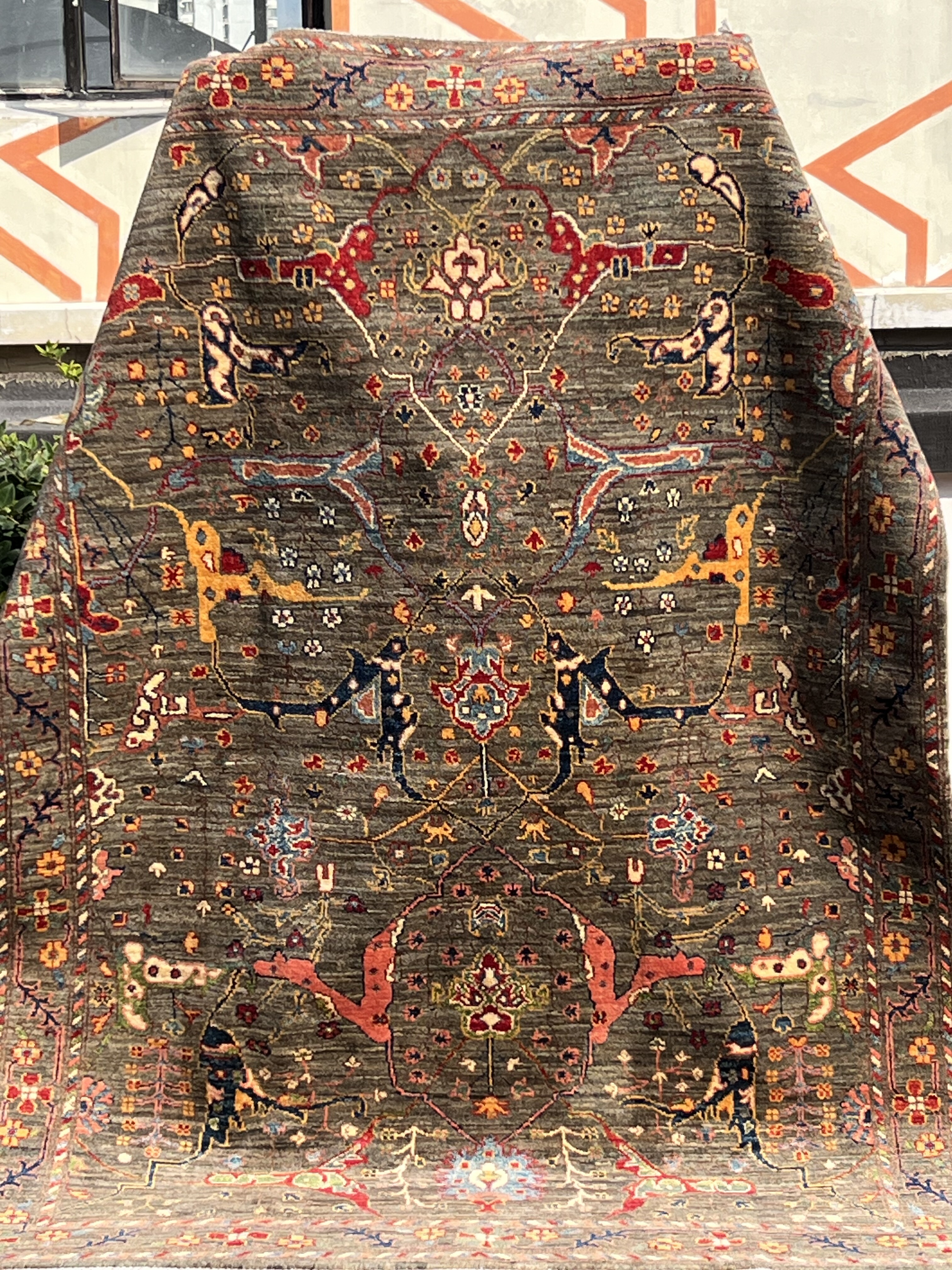 梭罗双树｜147*197左右复古美式手工打结羊毛地毯客厅卧室毯