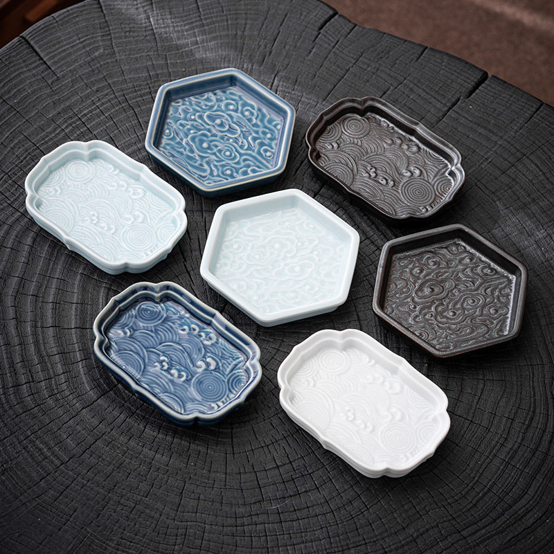 佛手柑托盘器皿陶瓷水培摆放佛手禅意风中式古风花器托盆花瓶摆件