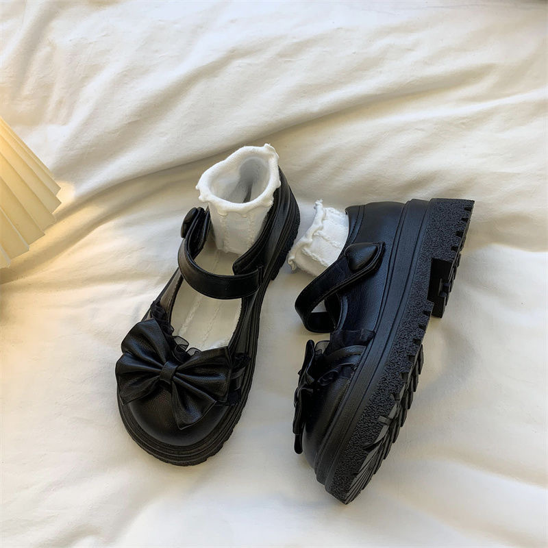 韩版蝴蝶结搭扣玛丽珍鞋浅口乐福鞋女鞋2025夏季新款软底通勤单鞋