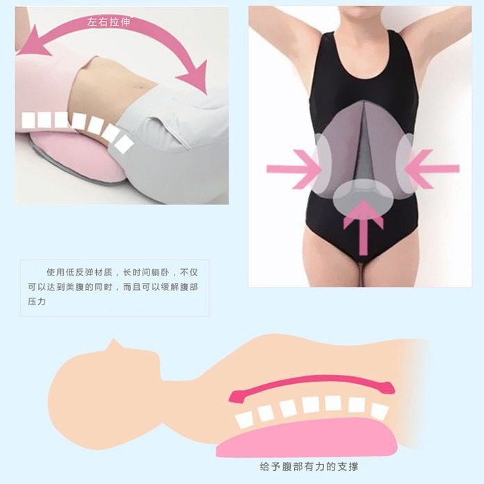 不做小腹婆日本美腹美腰枕天鹅绒瑜伽枕缓解腰部压力收腹腰枕批发