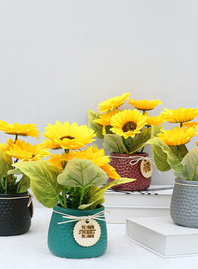 店铺办公室展柜装饰仿真盆栽小摆件绿植假花植物客厅仿真花卉