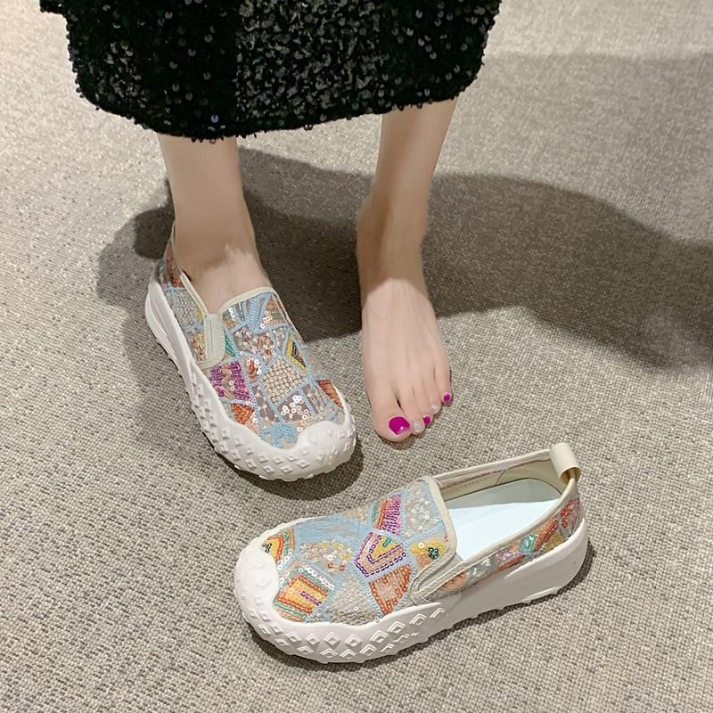 2025夏季新款透气单网渔夫鞋懒人一脚蹬休闲薄款女鞋百搭时尚女鞋