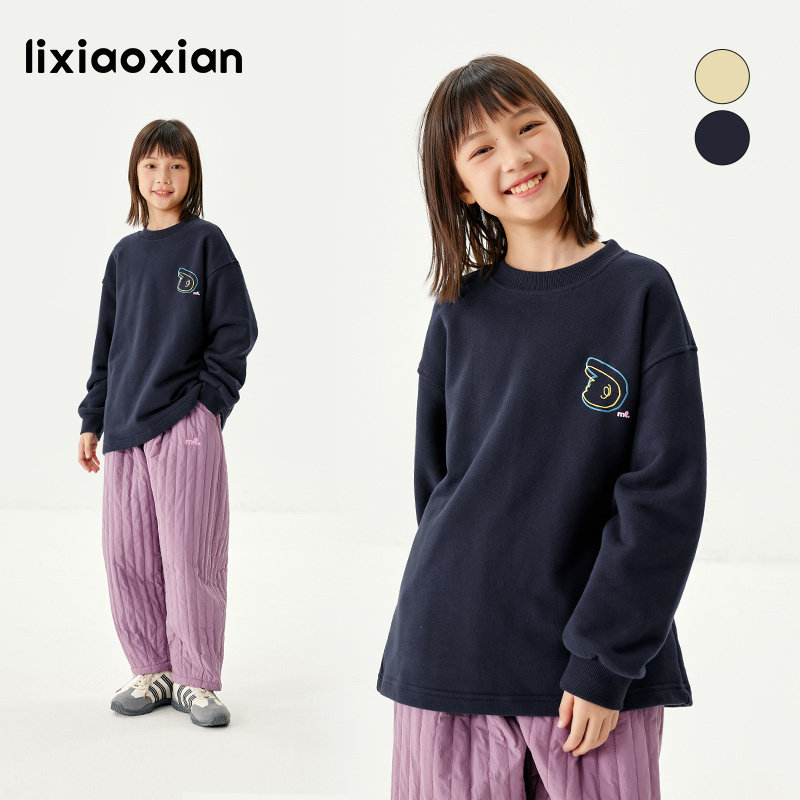 梨小闲秋冬女童加厚休闲百搭卫衣