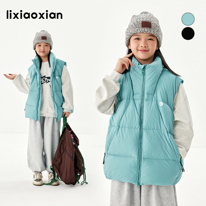 梨小闲简约百搭秋冬90白鸭绒马甲