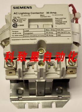 工业配件CLM0C02照明接触器2极30安120VAC