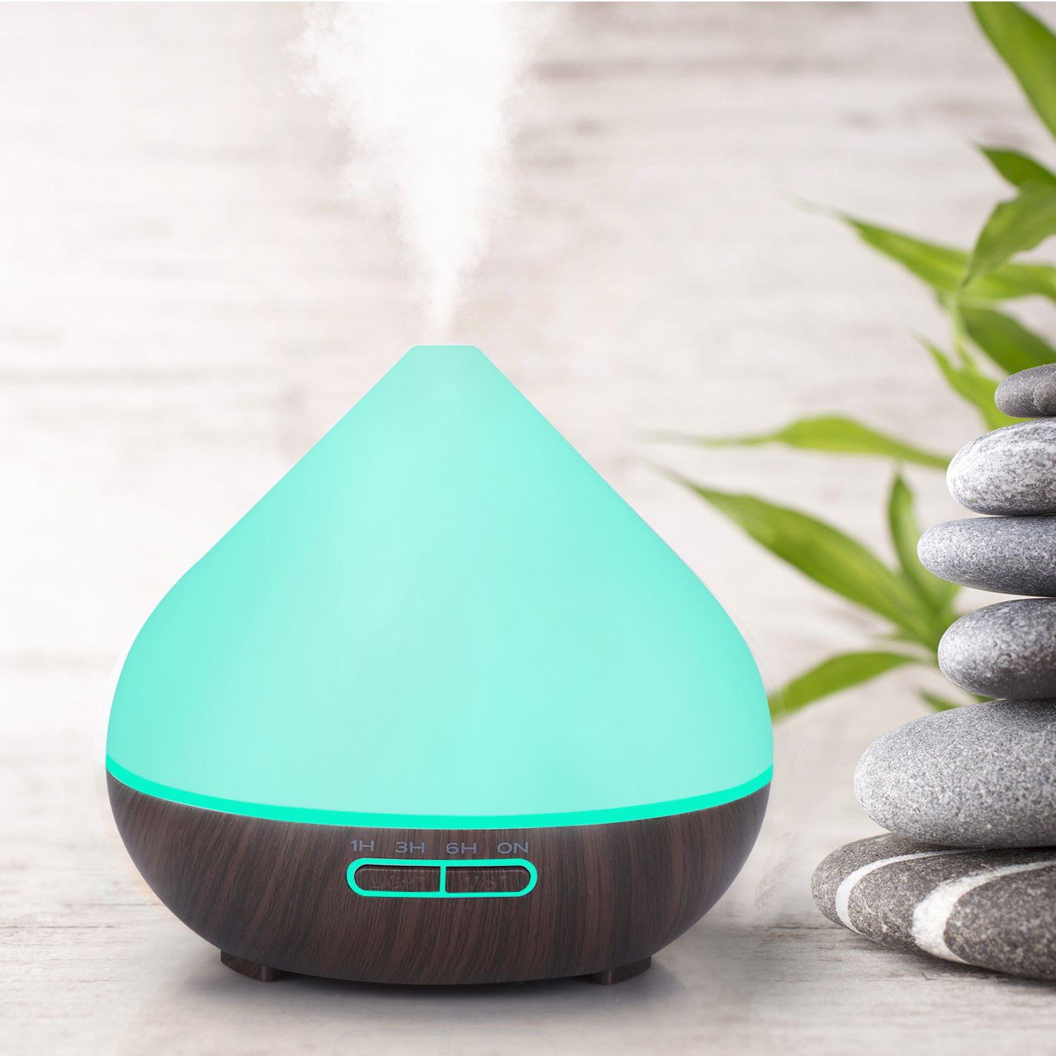 400ml 木纹香薰机裂纹火山加湿器 七彩扩香芳香器 AROMA DIFFUSER
