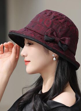 中老年妈妈春秋款帽子盆帽女士薄款老太太奶奶夏季老人遮阳防晒帽