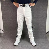 直筒长裤 垒球裤 白色灰色条纹 特大码 成人 美规 宽松 职业棒球裤