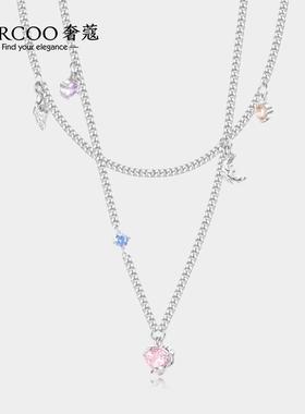 Cercoo/奢蔻涟漪乐园轻奢工艺水晶链条拼接项链高级感锁骨链颈链