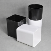 亚克力花瓶塑料插花器圆形花桶仿陶瓷花盆现代简约水培绿植鲜花皿