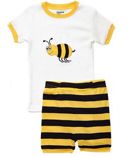 童装男童女童纯棉螺纹打底套装秋衣秋裤居家服春秋装白色 蜜蜂