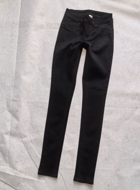 断码小码清仓外贸原单高腰弹力修身显瘦百搭黑色弹力牛仔小脚裤女