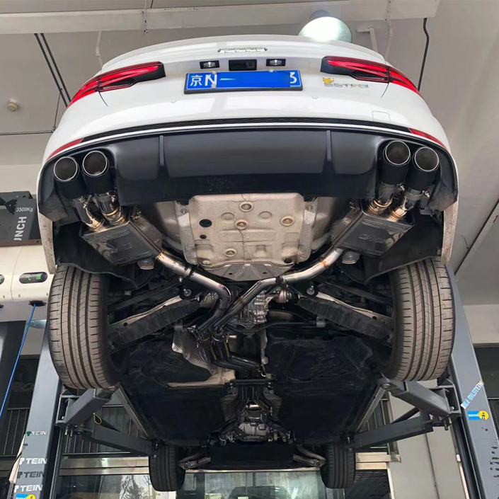 奥迪S4改装排气 S4原车控制阀门排气 S4改装CENDE森德全段排气管