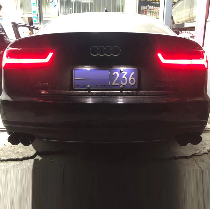 奥迪A4L A5 A6L C7 A3 2.0T 改装台湾res 带阀门可调 四出排气管