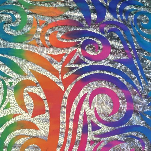 数码印花烫金面料四面弹力