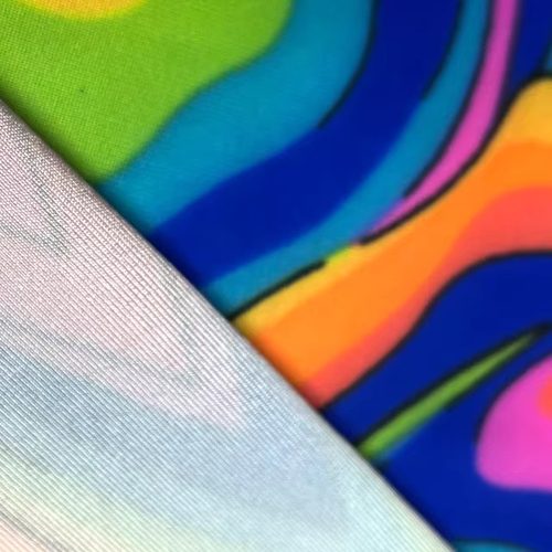莱卡布泳衣面料高弹力布料四面弹力布料彩虹色数码印花莱卡布面料