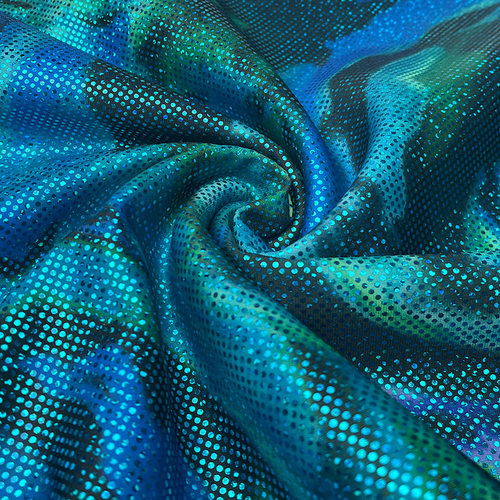 莱卡布印花烫金面料弹力布