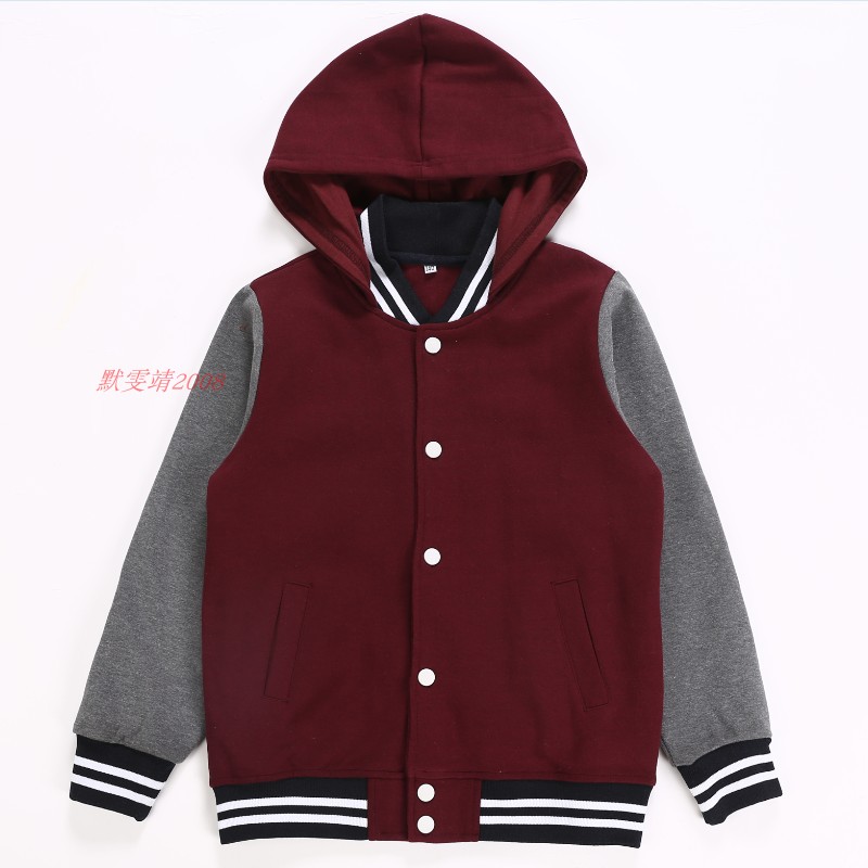 伊顿学生校服同款成贤街小学运动装儿童卫衣枣红色连帽上衣12Y005