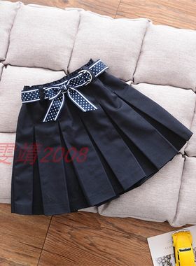 校服同款百褶裙蝴蝶结涤纶英伦夏