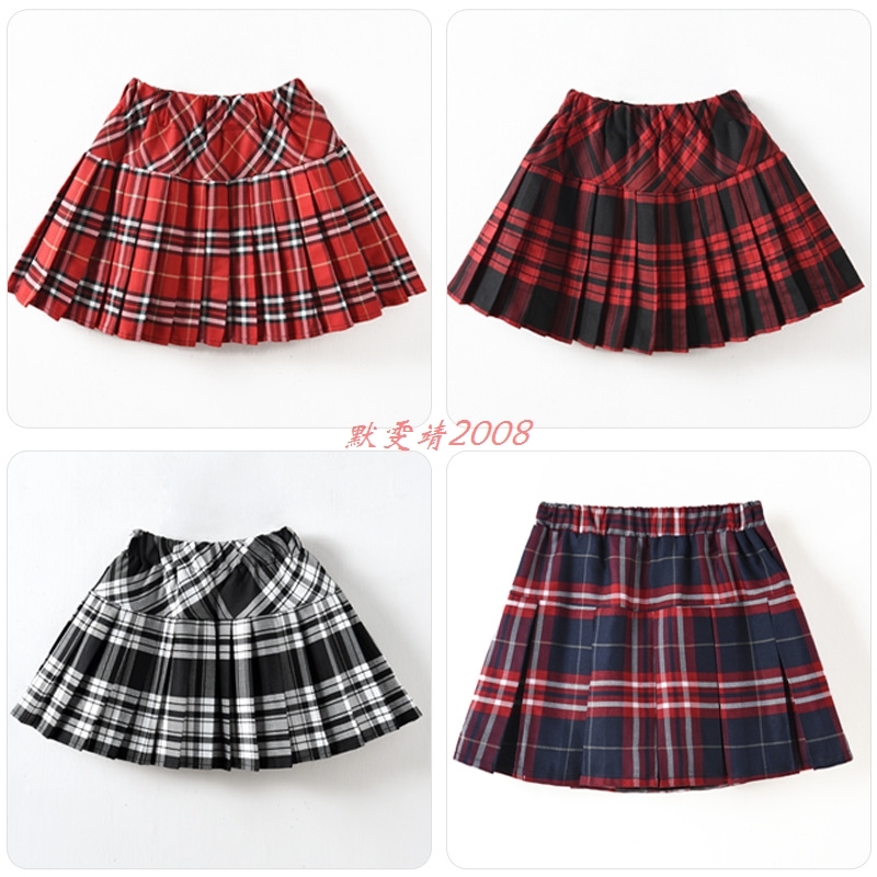 女童春秋演出校服百褶裙