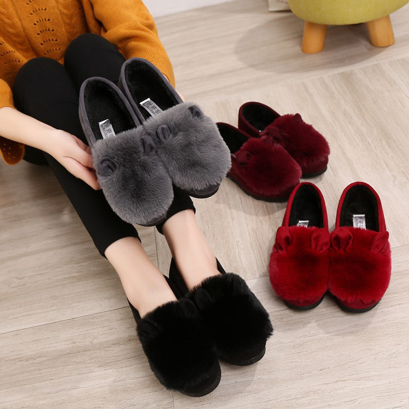 秋冬季老北京布鞋女鞋棉鞋韩版可外穿毛毛鞋加绒保暖圆头豆豆鞋女,女鞋,棉鞋,淘宝优惠券,粉丝福利购,淘宝优惠卷