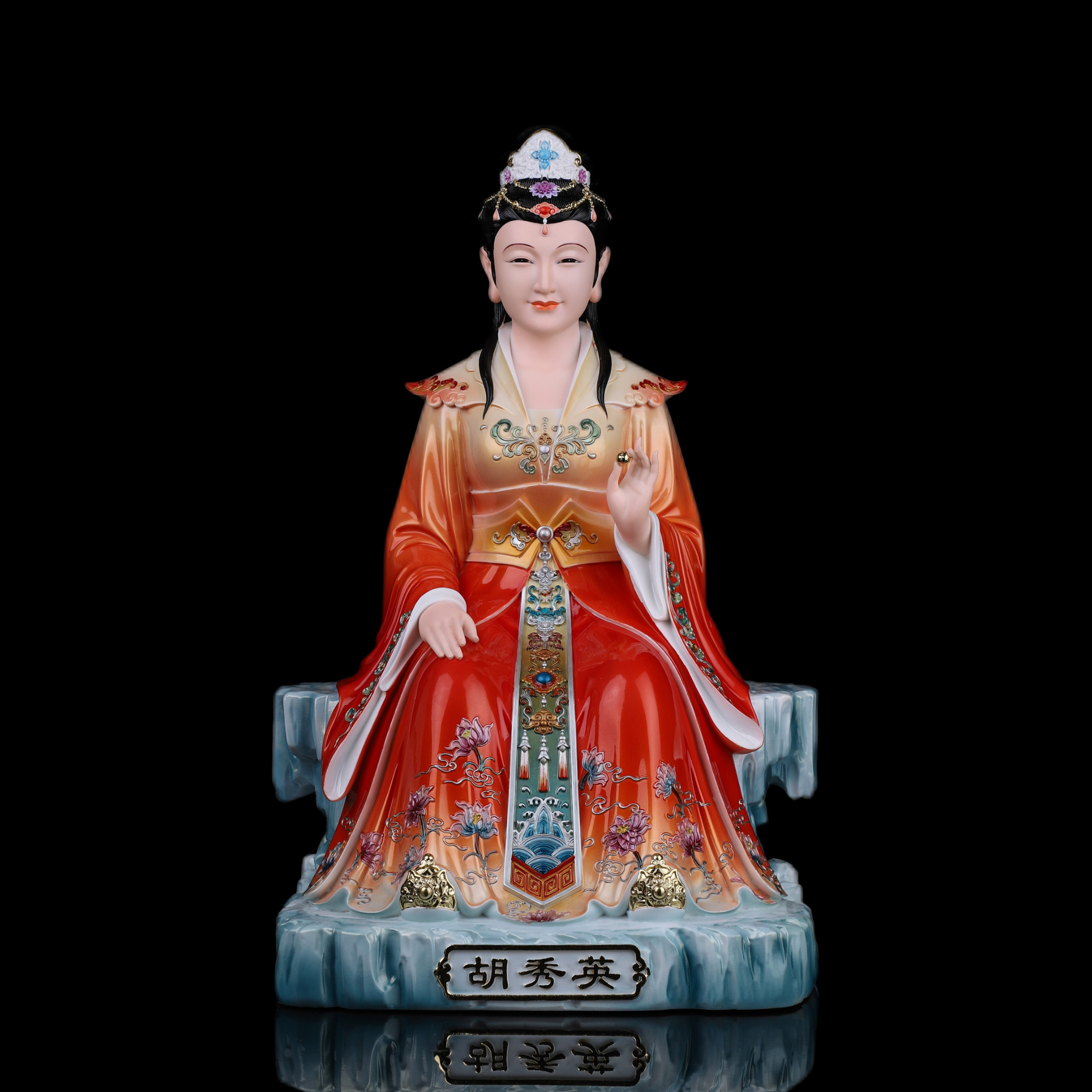胡秀英神像家用东北保家胡家姑娘居家供奉报平安树脂仿瓷彩绘摆件