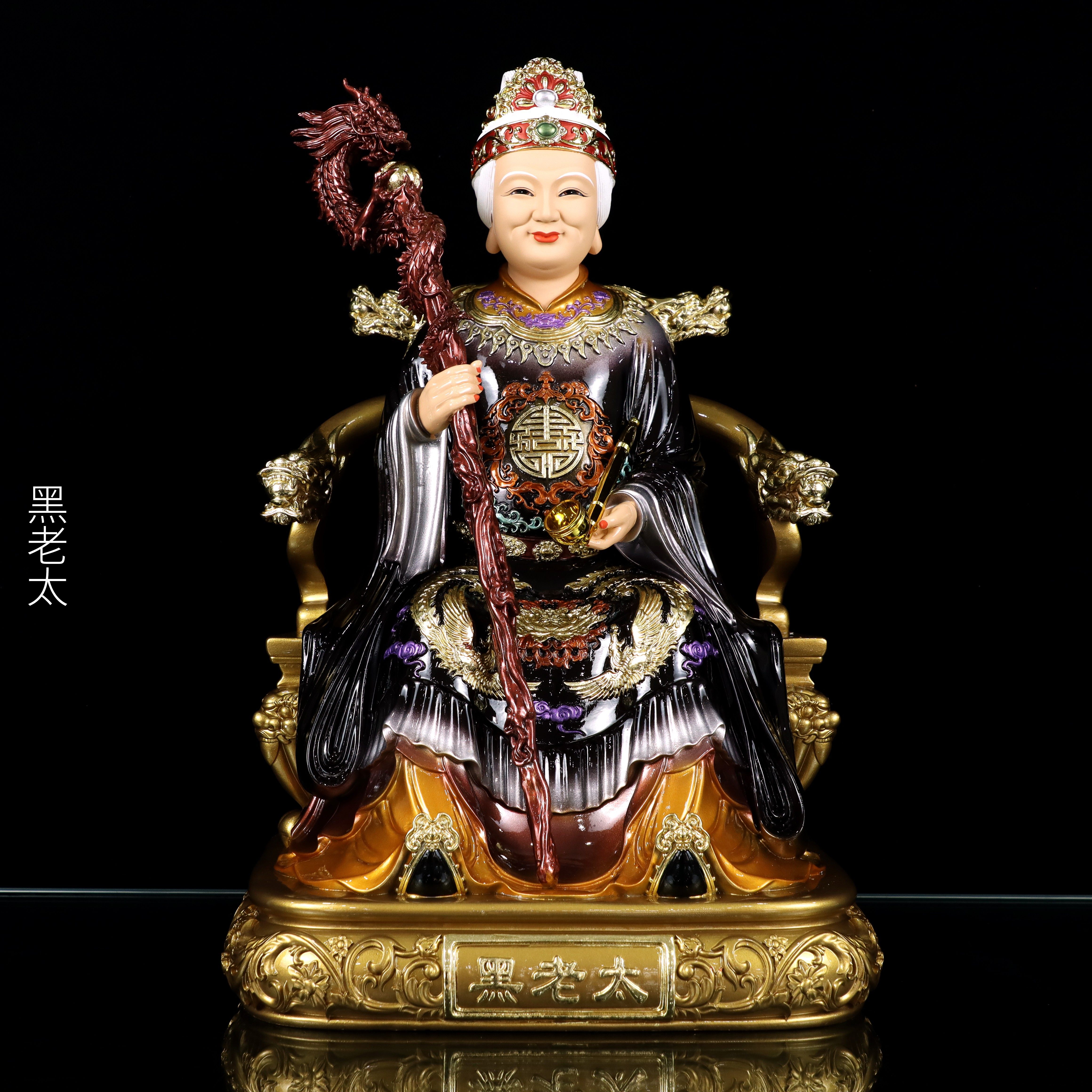 正品黑老太太神像黑妈妈黑老太树脂佛像家用客厅祝福人物桌面精致
