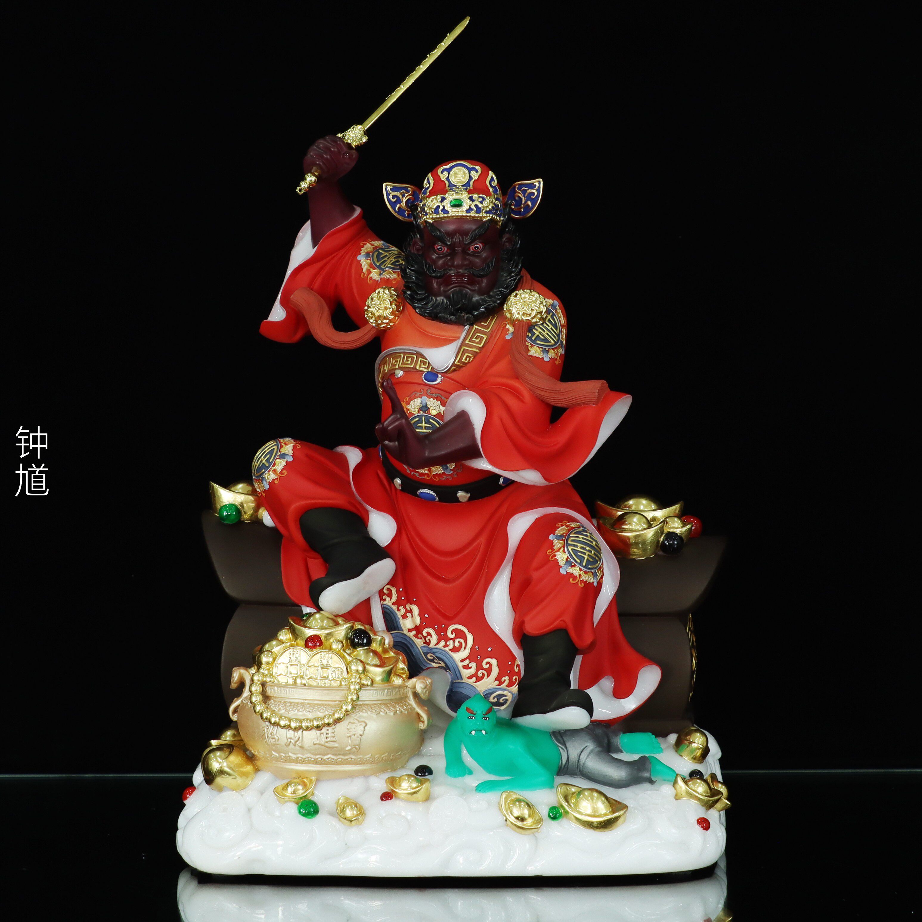 汉白玉天师钟馗神像天官赐福像体招财居家工艺品精致客厅桌面摆件