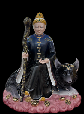 德化瓷黑妈妈像黑老太太佛像四大家族神像家用供奉摆件