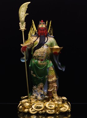 树脂关公人物家用祝福中式