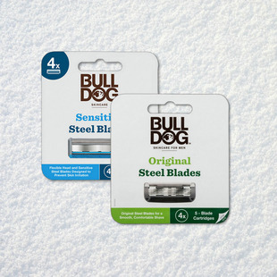 英国Bulldog男士经典剃须刀头4组 斗牛犬敏感肌刮胡精修替换刀头