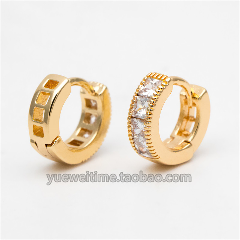 四方锆石耳骨小耳扣 铜镀真金 手工diy饰品配件 半成品材料,饰品/流行首饰/时尚饰品新,其他DIY饰品配件,淘宝优惠券,粉丝福利购,淘宝优惠卷