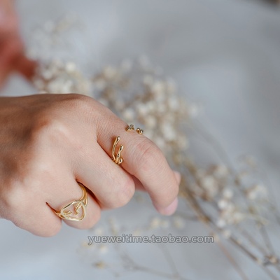 异形枯枝戒指diy铜镀真金饰品