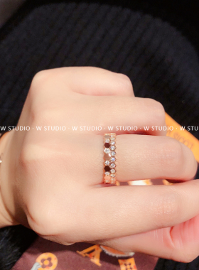 蜂窝六边形佩戴百搭婚戒乔妹同款