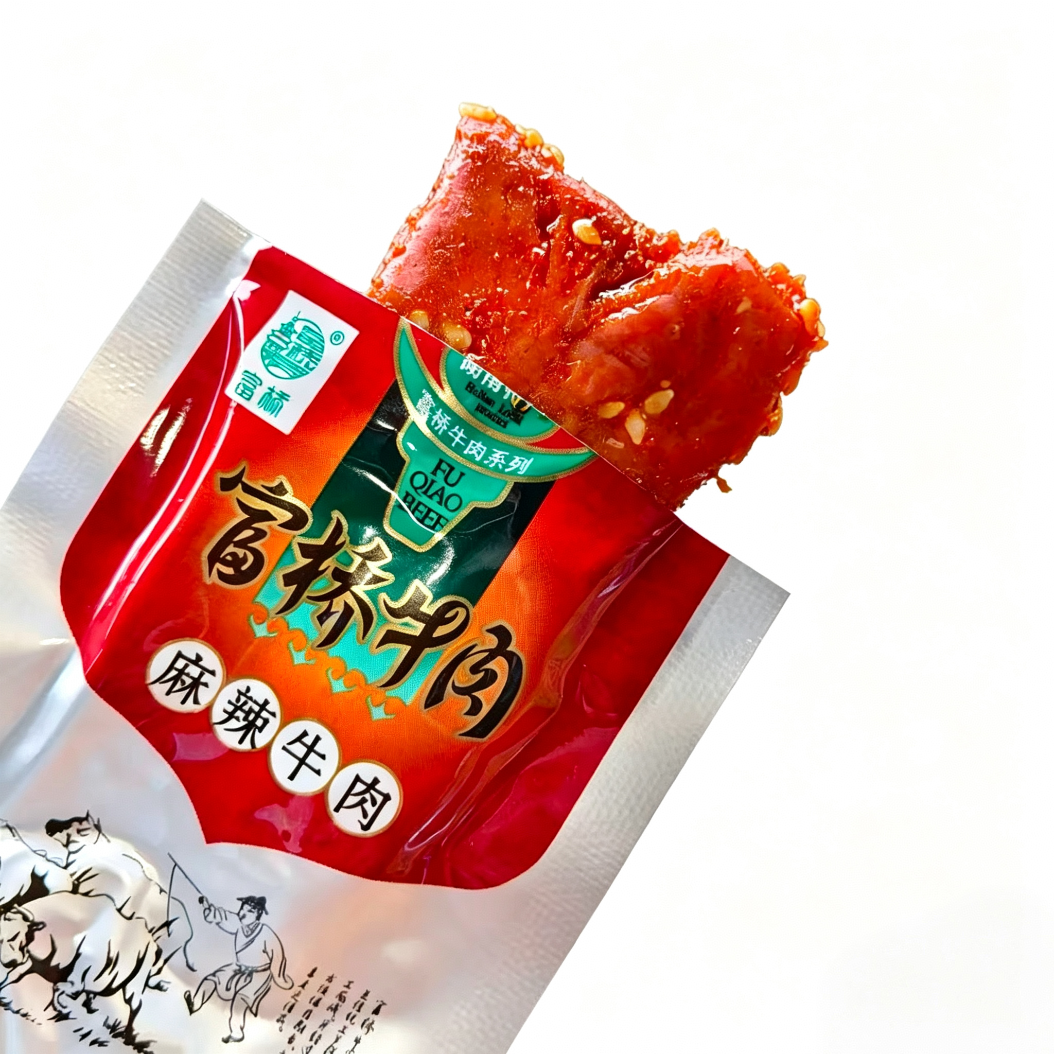 湖南新晃牛肉富桥麻辣香辣泡椒芝麻牛肉干500克开袋即食零食特产