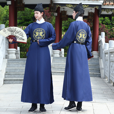 汉服男唐制圆领袍武侠风金狮霸气