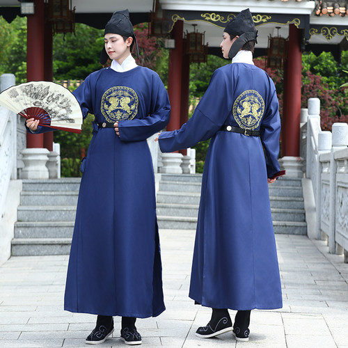 汉服男唐制圆领袍武侠风金狮霸气